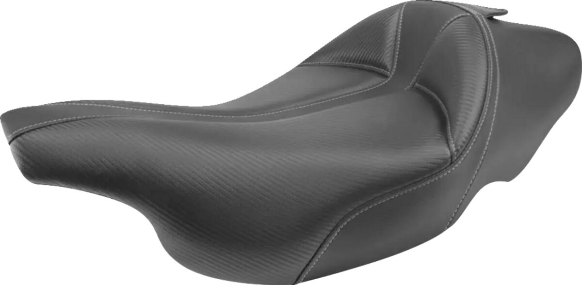 Dominator Solo Seat - Extended Reach - Stitched - Black w/ Gray Stitching - FL Fl