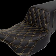 Step-Up Seat - Front Lattice Stitch - Gold Stitch Flt
