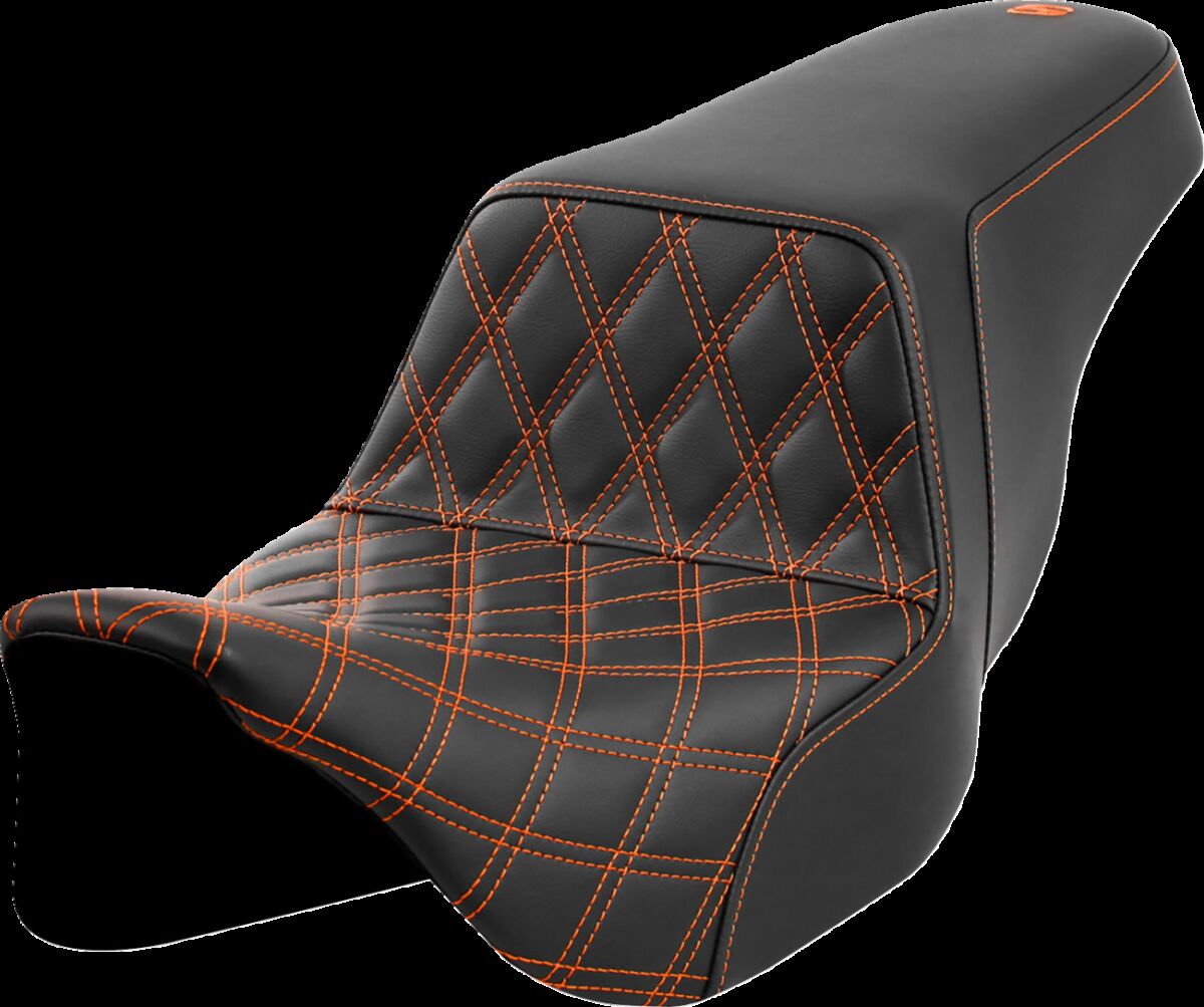 Step-Up Seat - Front Lattice Stitch - Orange Stitch Flt