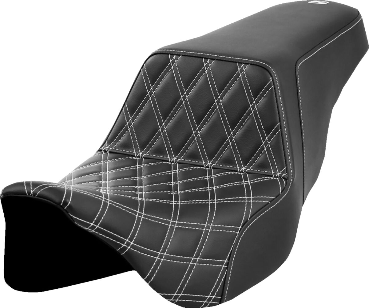 Step-Up Seat - Front Lattice Stitch - White Stitch Flt