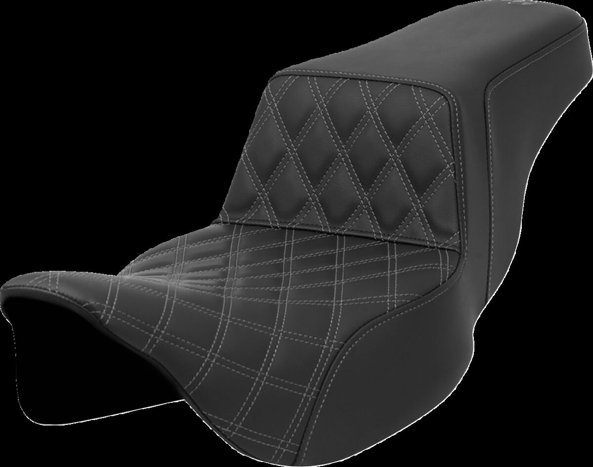 Step-Up Seat - Front Lattice Stitch - Gray Stitch - Extended Reach Flt
