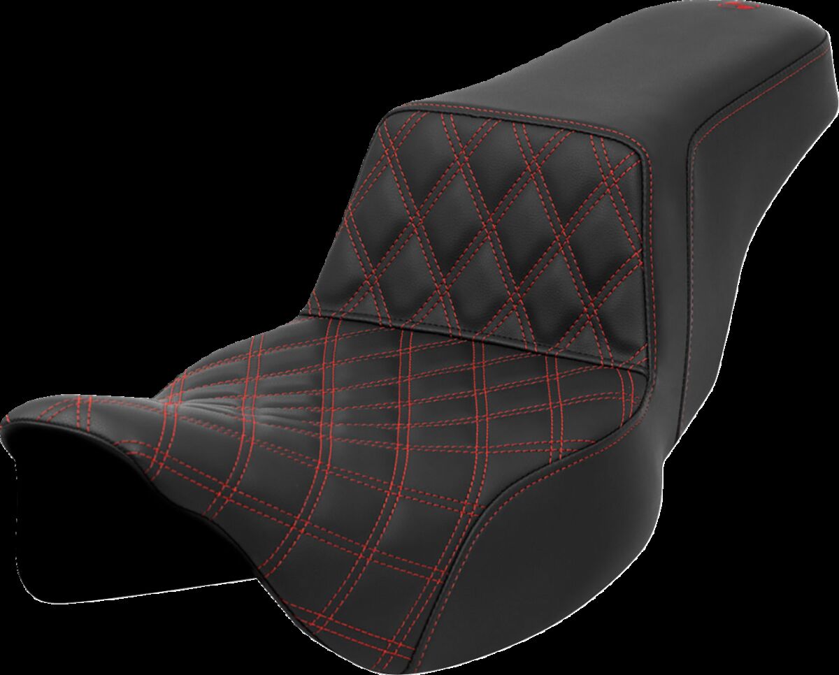 Step-Up Seat - Front Lattice Stitch - Red Stitch - Extended Reach Flt