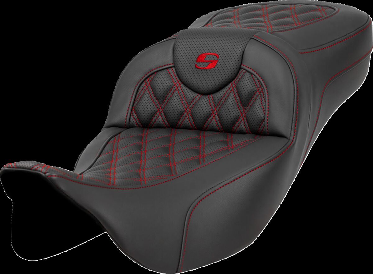 Roadsofa™ Seat - Lattice Stitch - Red Stitch - Extended Reach Flt