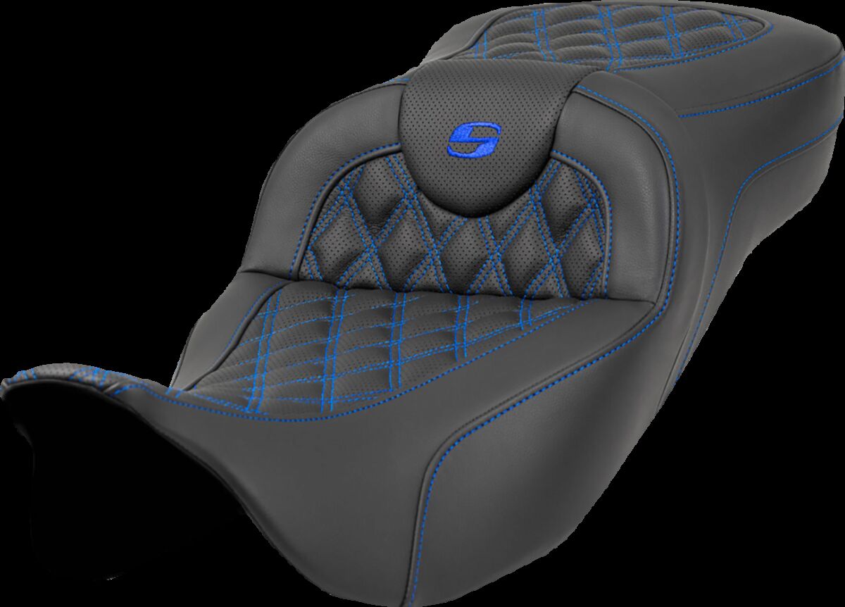 Roadsofa™ Seat - Lattice Stitch - Blue Stitch - Extended Reach Flt
