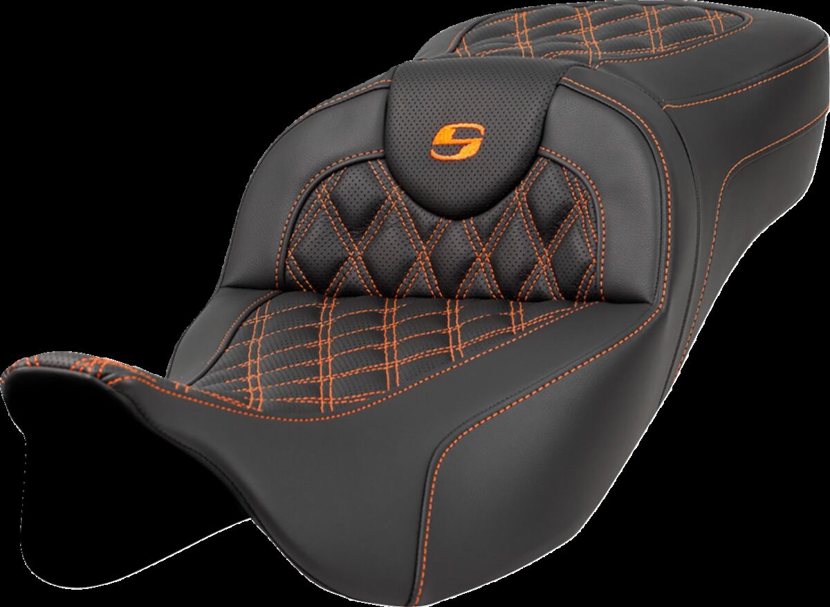 Roadsofa™ Seat - Lattice Stitch - Orange Stitch - Extended Reach Flt