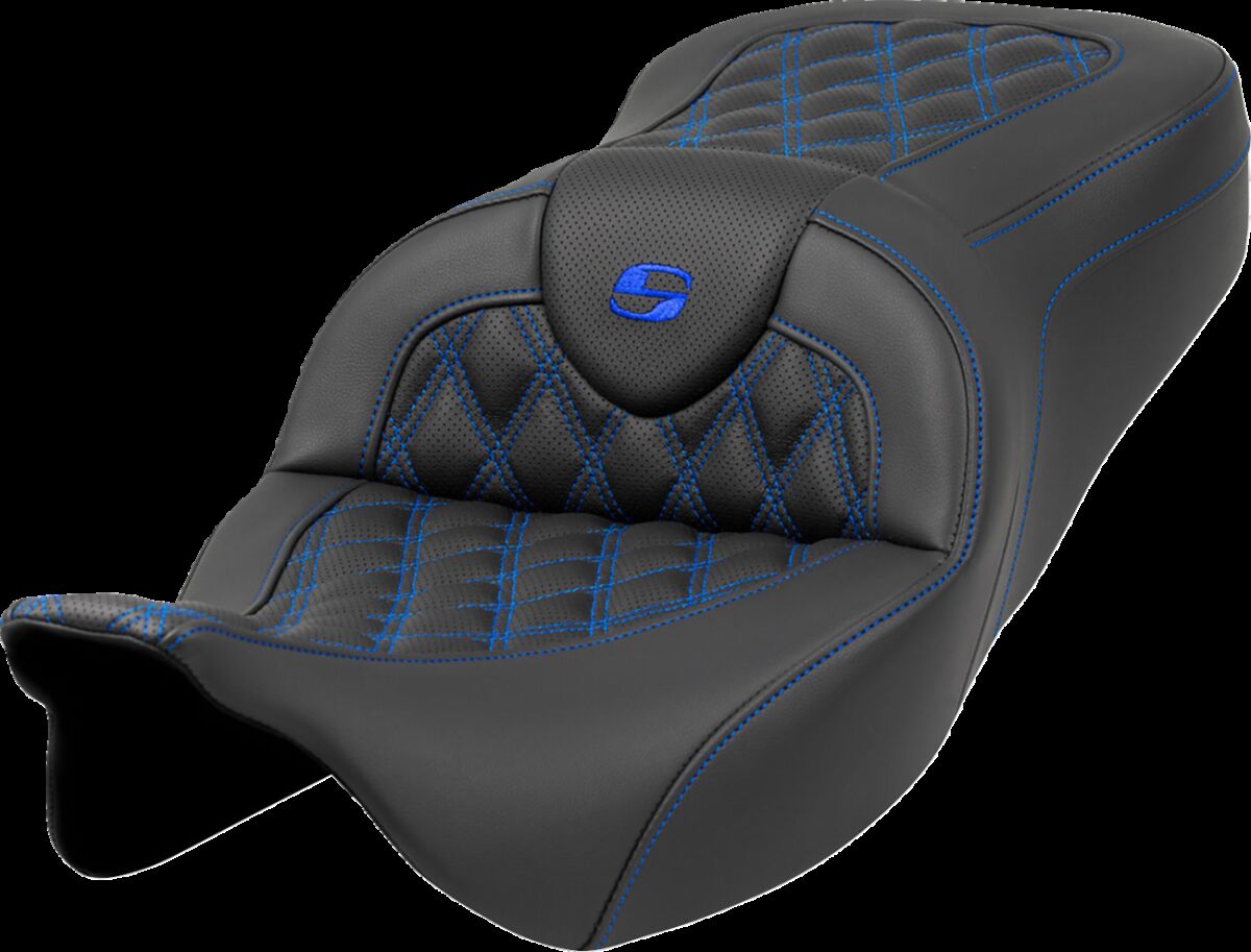 Roadsofa™ Seat - Lattice Stitch - Blue Stitch Flt