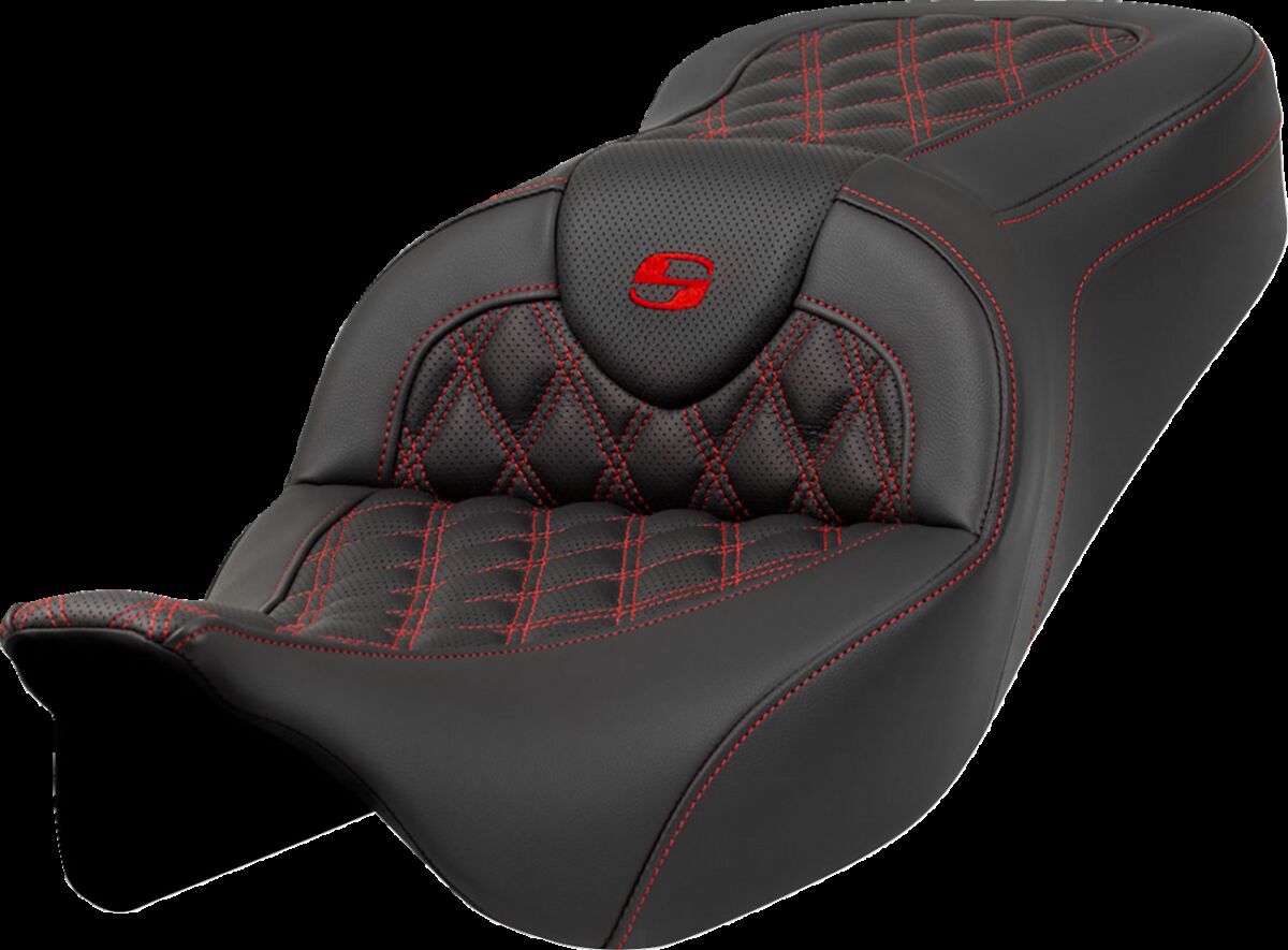 Roadsofa™ Seat - Lattice Stitch - Red Stitch Flt