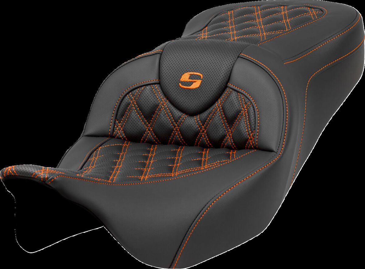 Roadsofa™ Seat - Lattice Stitch - Orange Stitch Flt