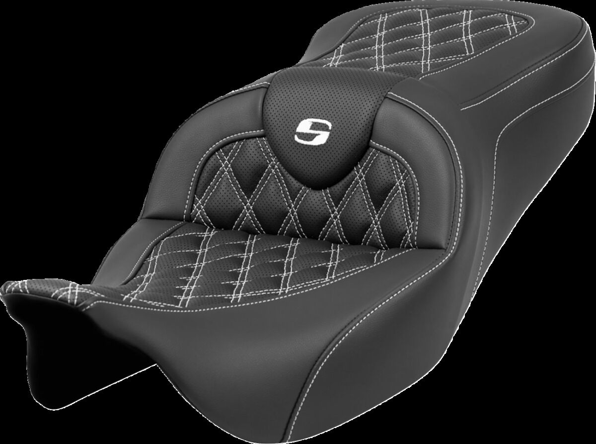 Roadsofa™ Seat - Lattice Stitch - White Stitch Flt