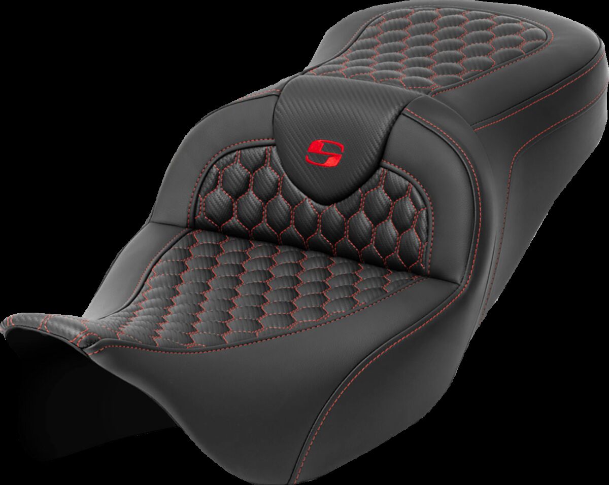 RoadSofa™ Seat - Honeycomb - Red Stitch - without Backrest Flt