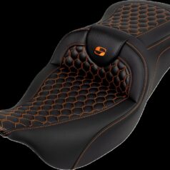 RoadSofa™ Seat - Honeycomb - Orange Stitch - without Backrest Flt