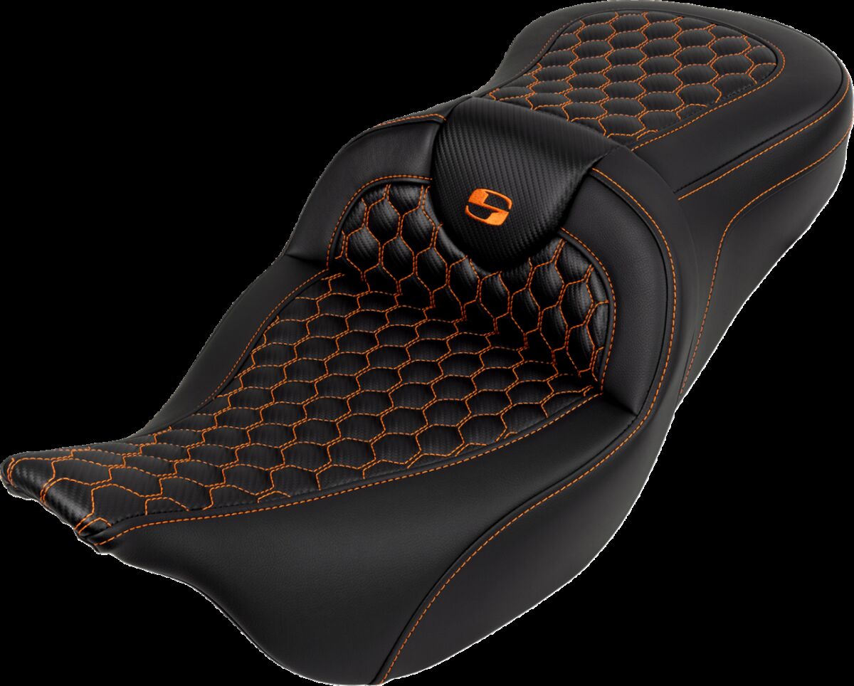 RoadSofa™ Seat - Honeycomb - Orange Stitch - without Backrest Flt