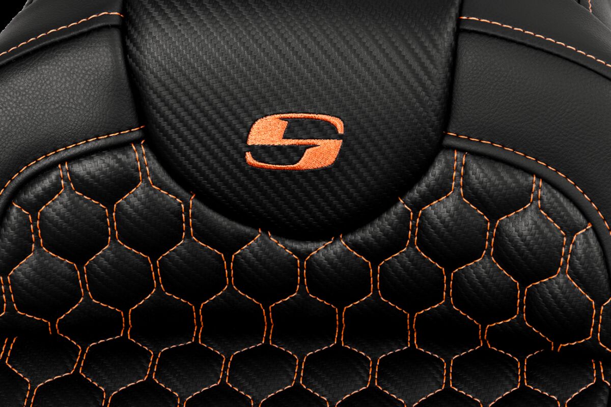 RoadSofa™ Seat - Honeycomb - Orange Stitch - without Backrest Flt - Bild 3