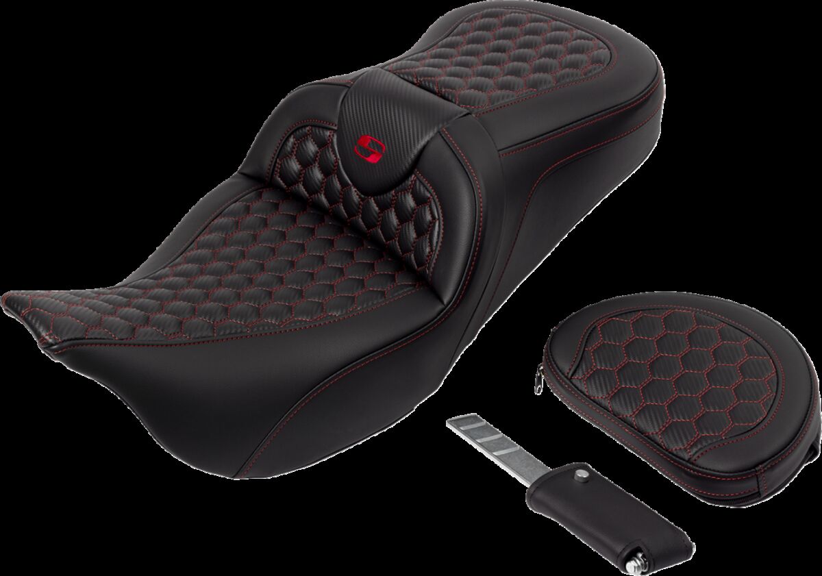 RoadSofa™ Seat - Honeycomb - Red Stitch - with Backrest Flt - Bild 6