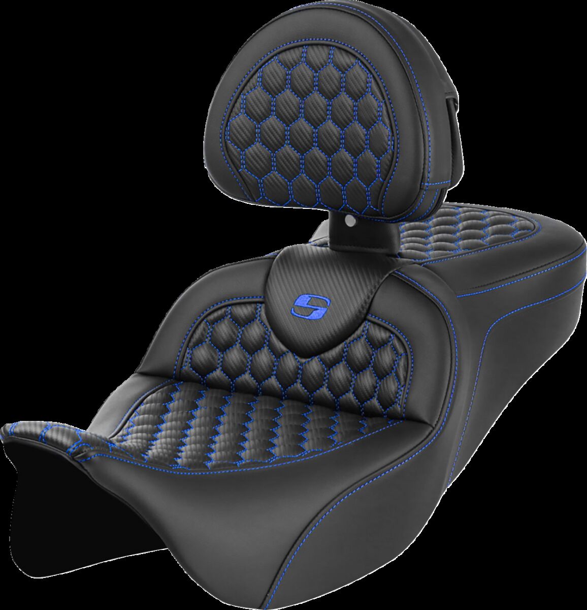 RoadSofa™ Seat - Honeycomb - Blue Stitch - with Backrest Flt