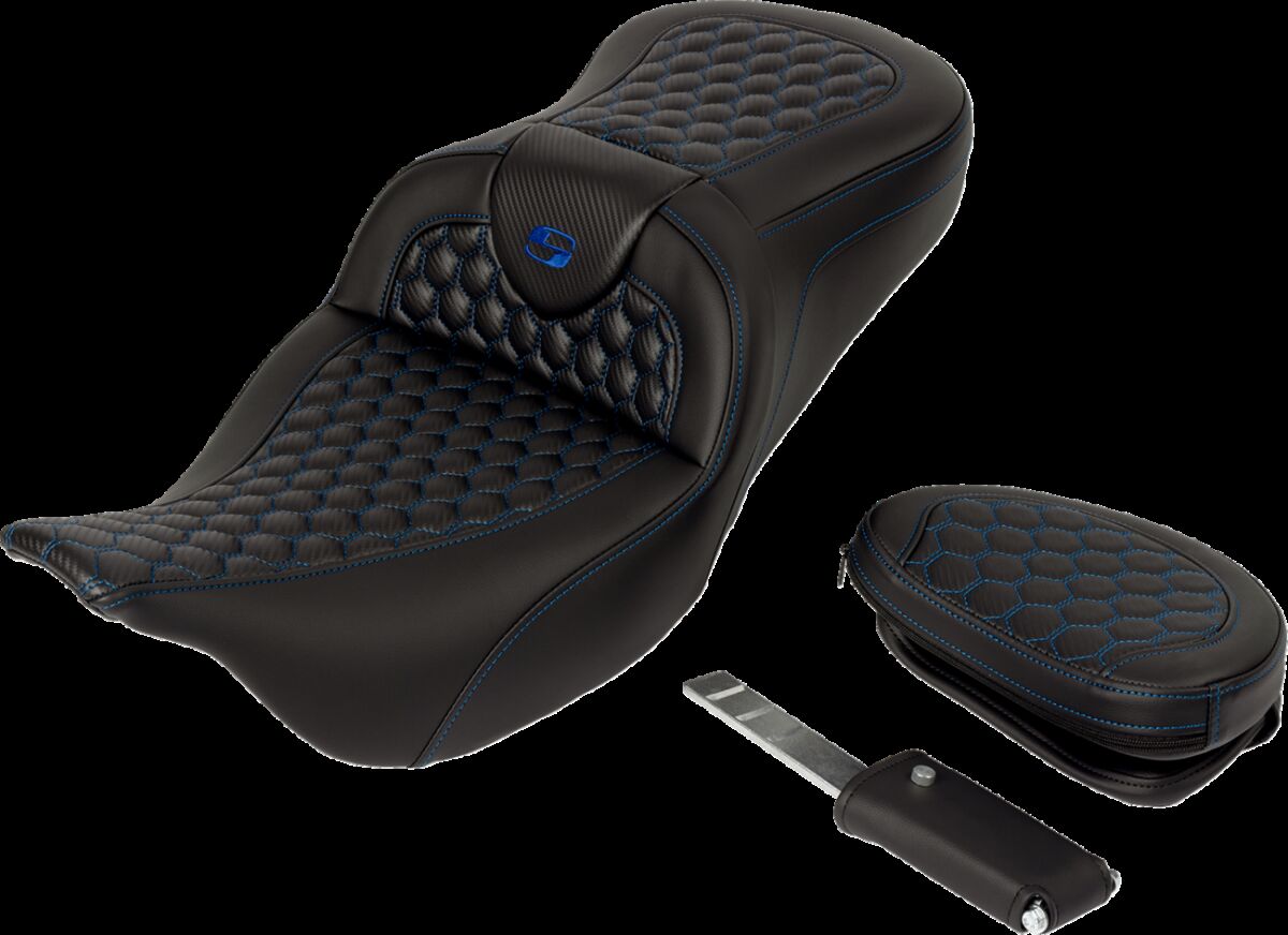 RoadSofa™ Seat - Honeycomb - Blue Stitch - with Backrest Flt - Bild 2