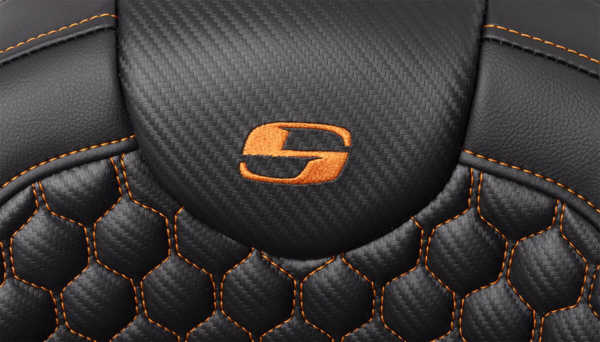 RoadSofa™ Seat - Honeycomb - Orange Stitch - with Backrest Flt - Bild 5