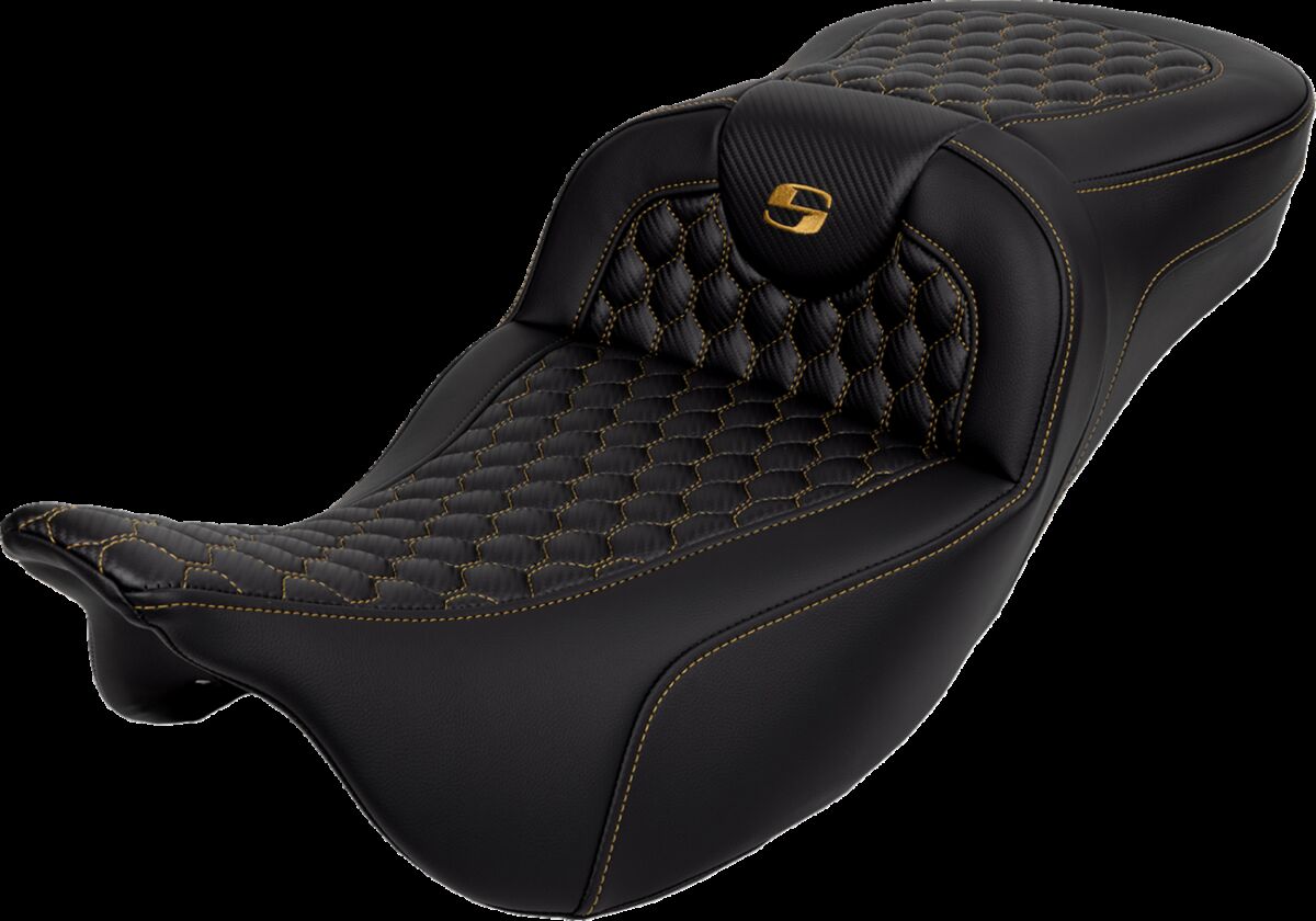 RoadSofa™ Seat - Honeycomb - Gold Stitch - without Backrest Flt