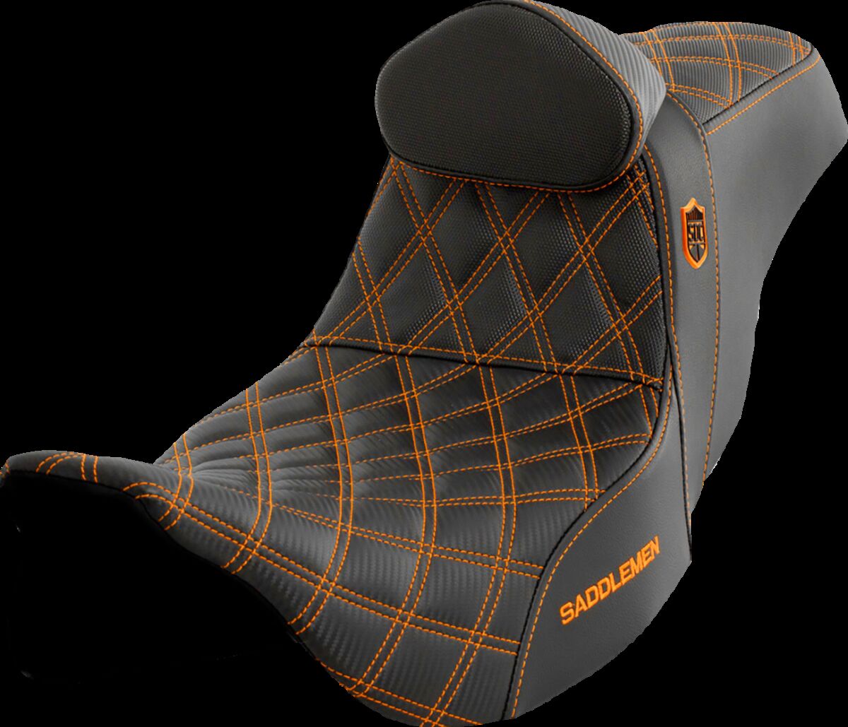 Pro Series SDC Performance Seat - with Backrest - Orange Stitch Flt