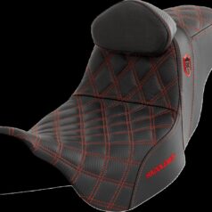 Pro Series SDC Performance Seat - with Backrest - Red Stitch Flt
