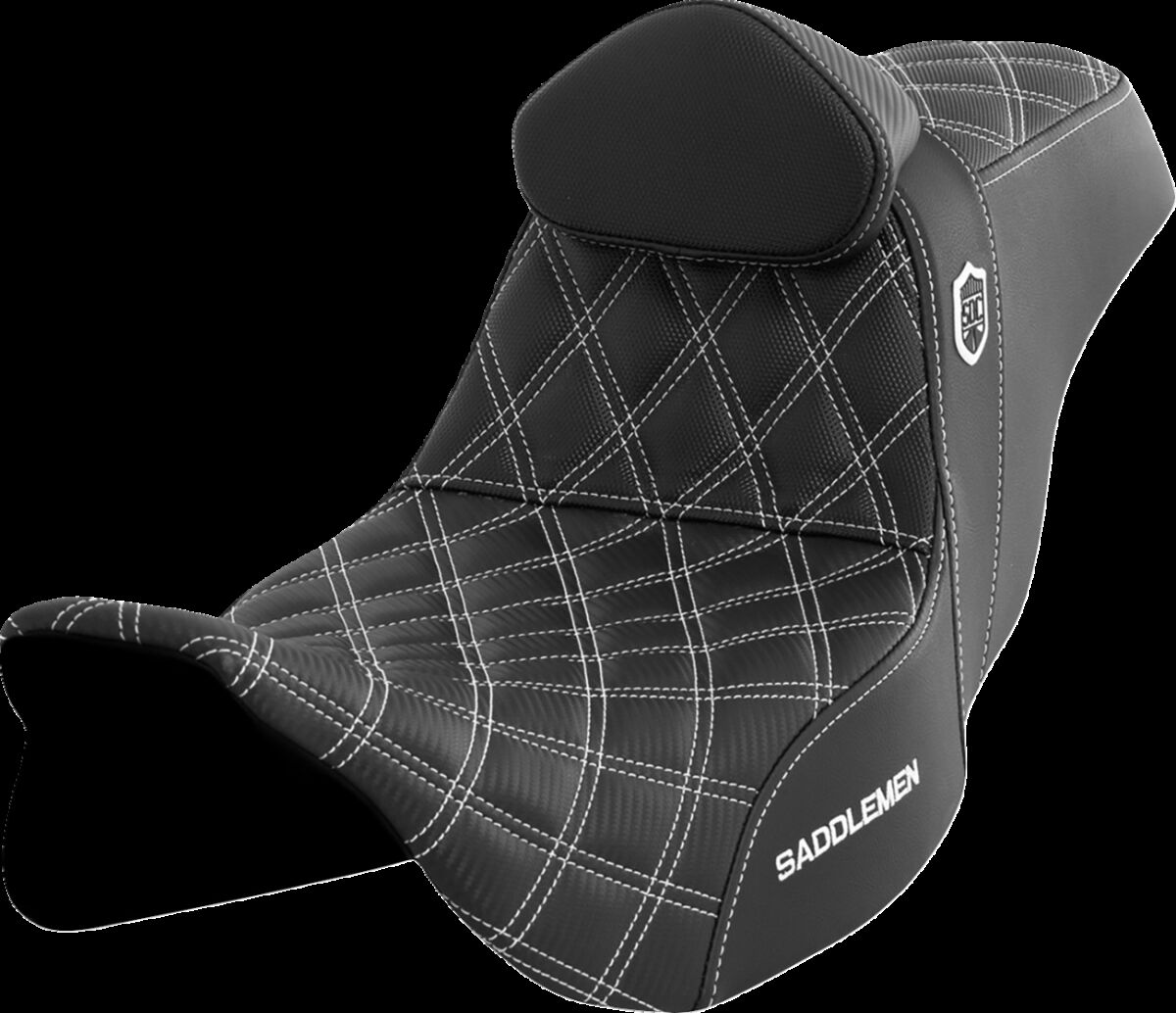 Pro Series SDC Performance Seat - with Backrest - White Stitch Flt