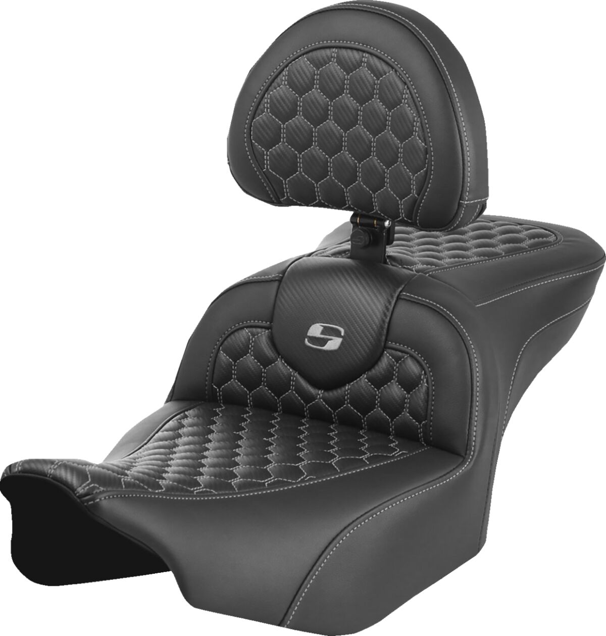 RoadSofa™ Touring 23+ - with Backrest - Honeycomb - Gray Stitch