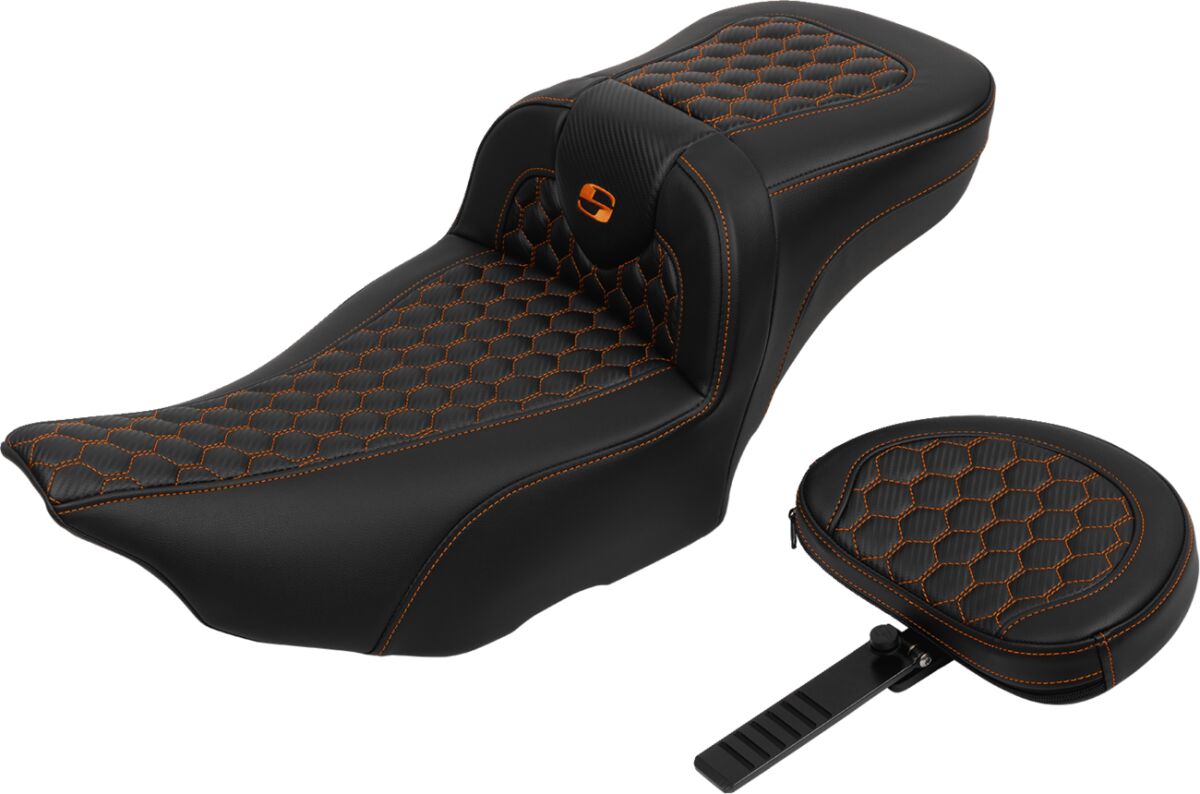 RoadSofa™ Seat - with Backrest - Orange Stitch - Extended - Bild 2