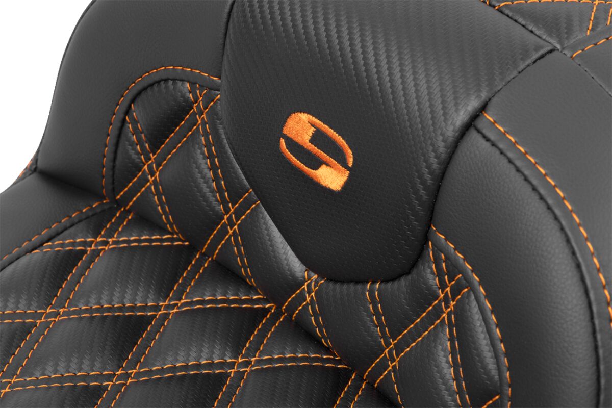 RoadSofa™ Seat - without Backrest - Carbon Fiber - Orange Stitch - Bild 3