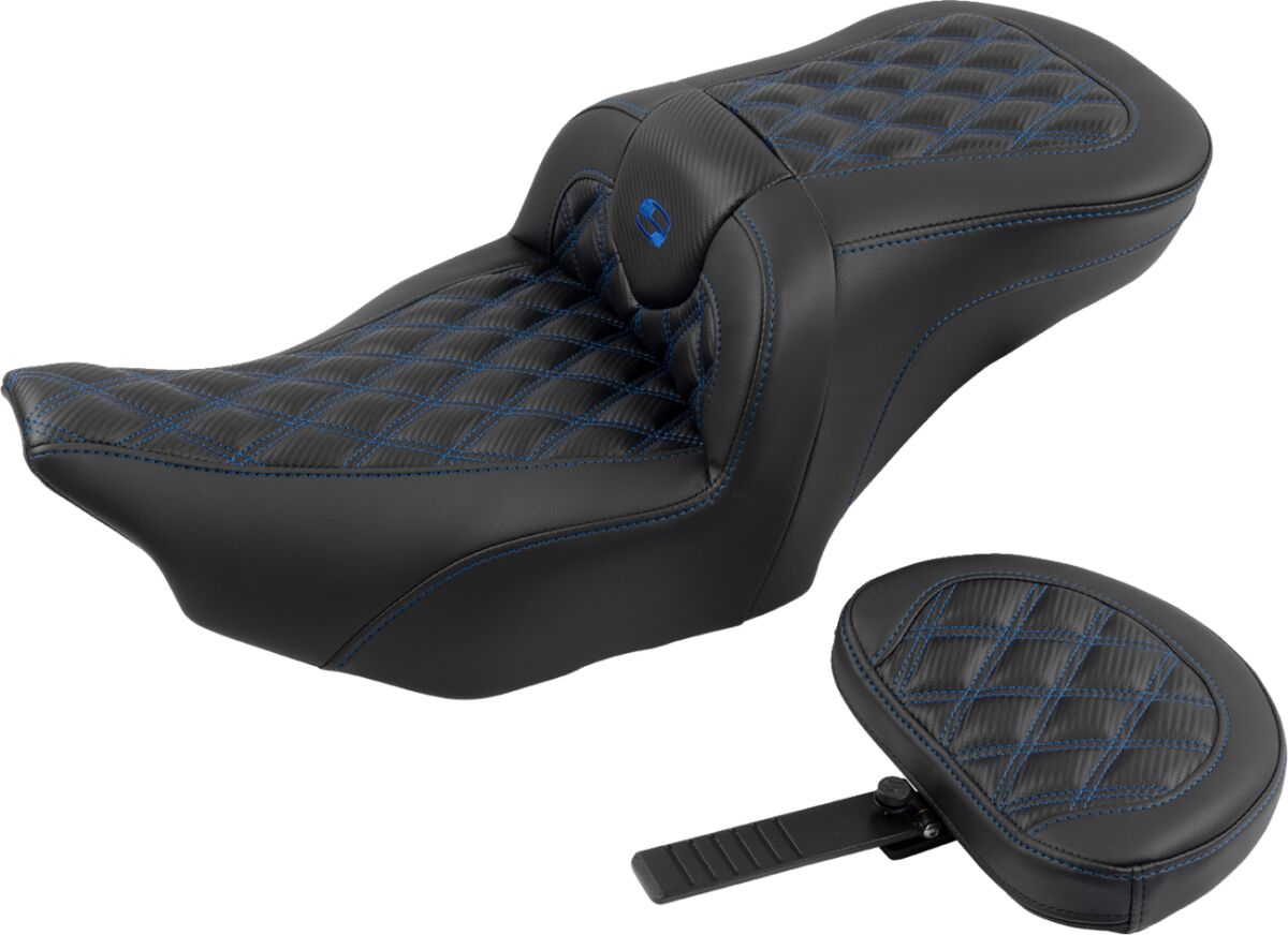 RoadSofa™ Seat - with Backrest - Carbon Fiber - Blue Stitch - Bild 2