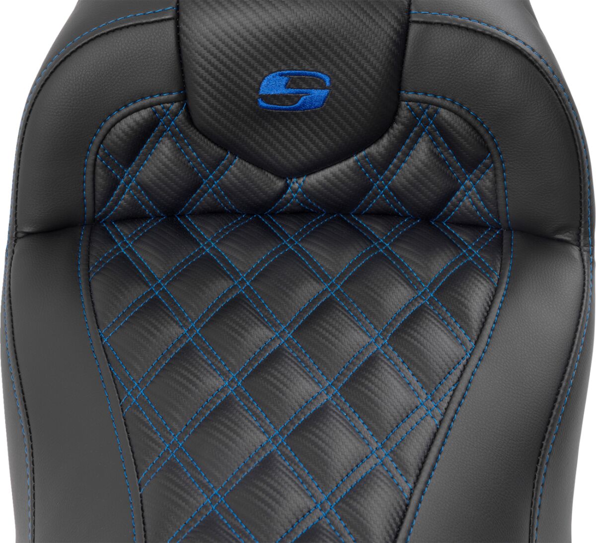 RoadSofa™ Seat - with Backrest - Carbon Fiber - Blue Stitch - Bild 6