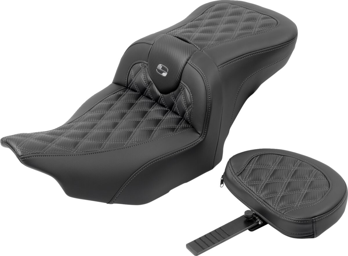 RoadSofa™ Seat - with Backrest - Carbon Fiber - Gray Stitch - Bild 6