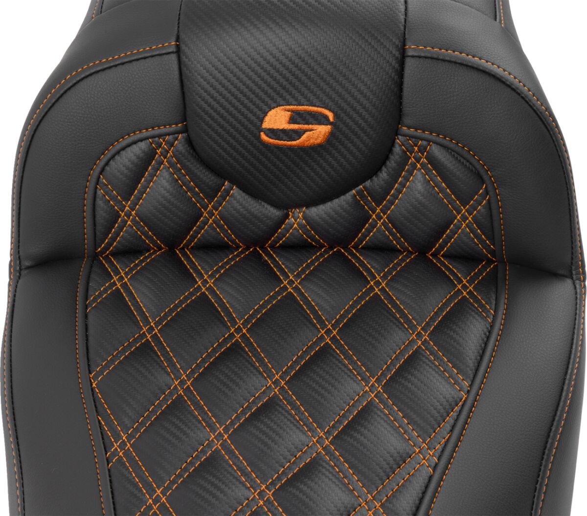 RoadSofa™ Seat - with Backrest - Carbon Fiber - Orange Stitch - Bild 5