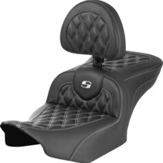 RoadSofa™ Seat - with Backrest - Carbon Fiber - White Stitch