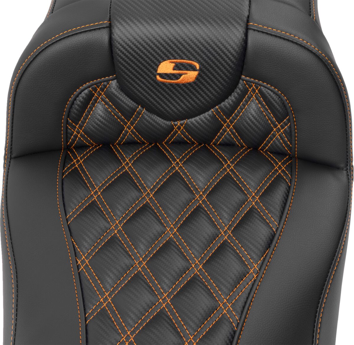 RoadSofa™ Seat - without Backrest - Carbon Fiber - Orange Stitch - Extended - Bild 3
