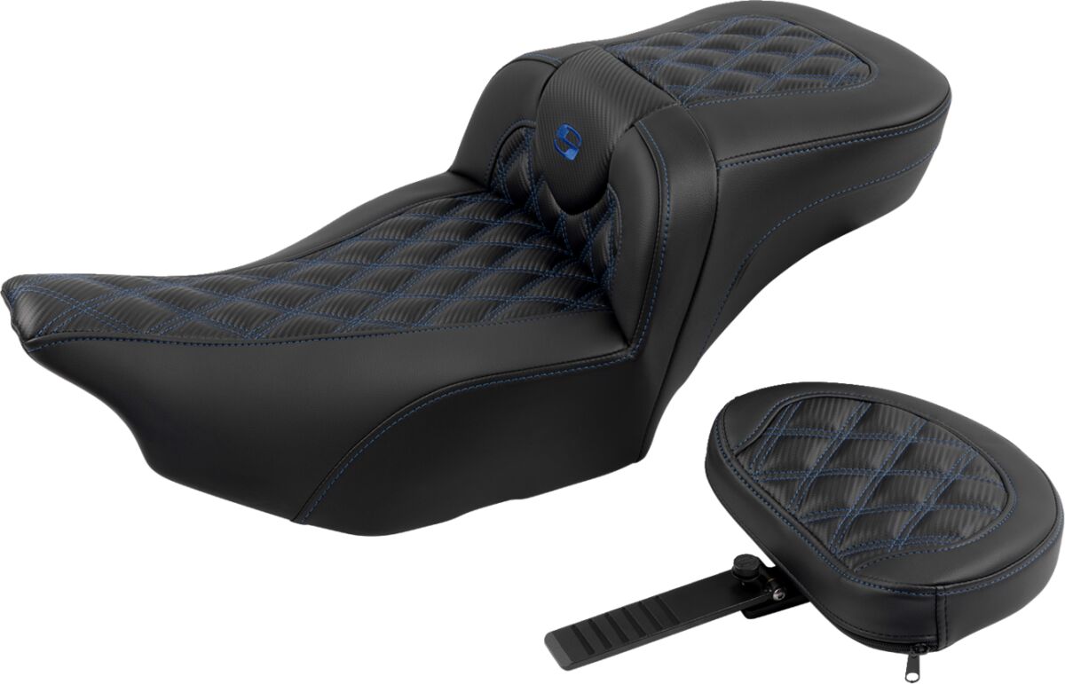 RoadSofa™ Seat - with Backrest - Carbon Fiber - Blue Stitch - Extended - Bild 2
