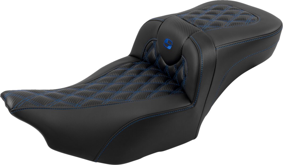 RoadSofa™ Seat - with Backrest - Carbon Fiber - Blue Stitch - Extended - Bild 3