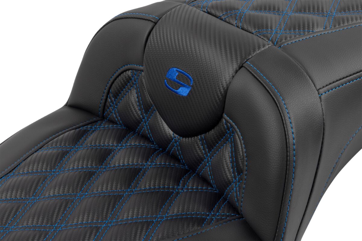 RoadSofa™ Seat - with Backrest - Carbon Fiber - Blue Stitch - Extended - Bild 5