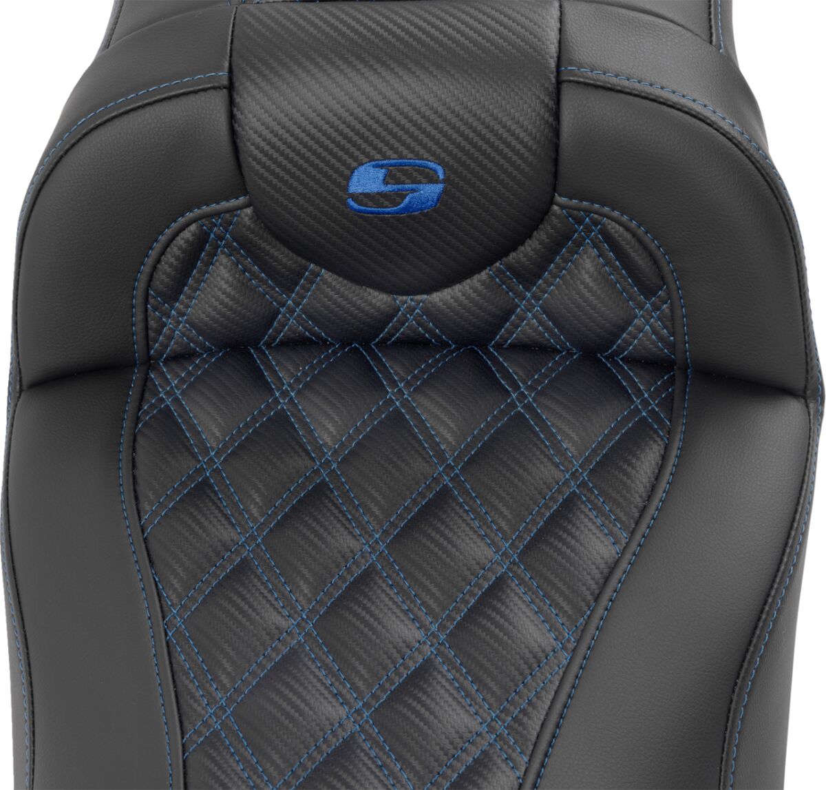 RoadSofa™ Seat - with Backrest - Carbon Fiber - Blue Stitch - Extended - Bild 6