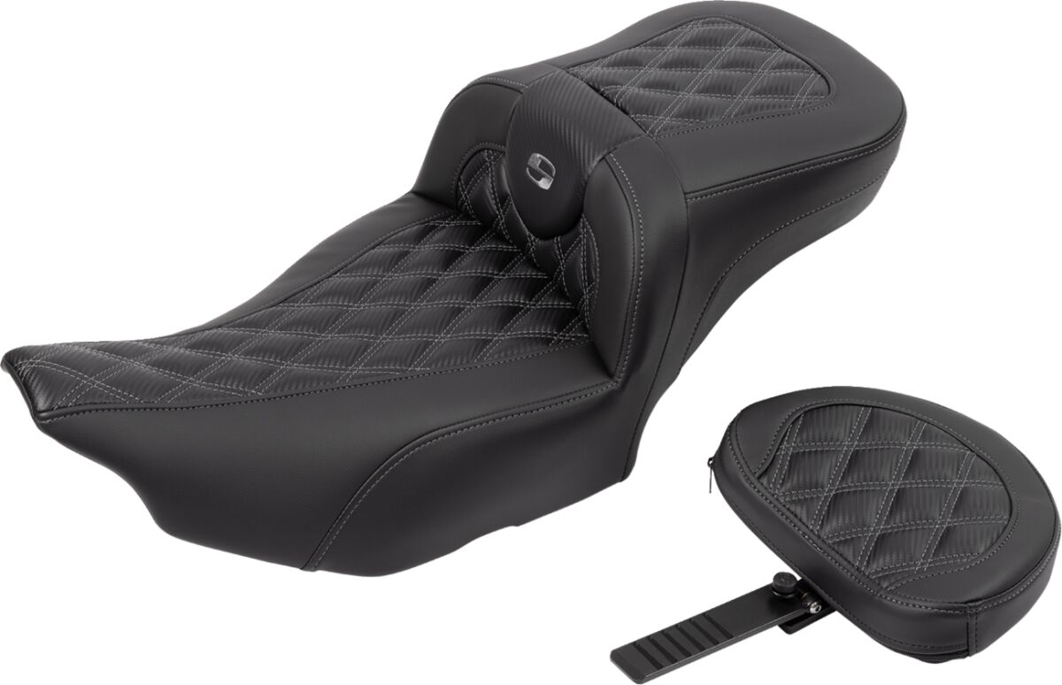 RoadSofa™ Seat - with Backrest - Carbon Fiber - Gray Stitch - Extended - Bild 2