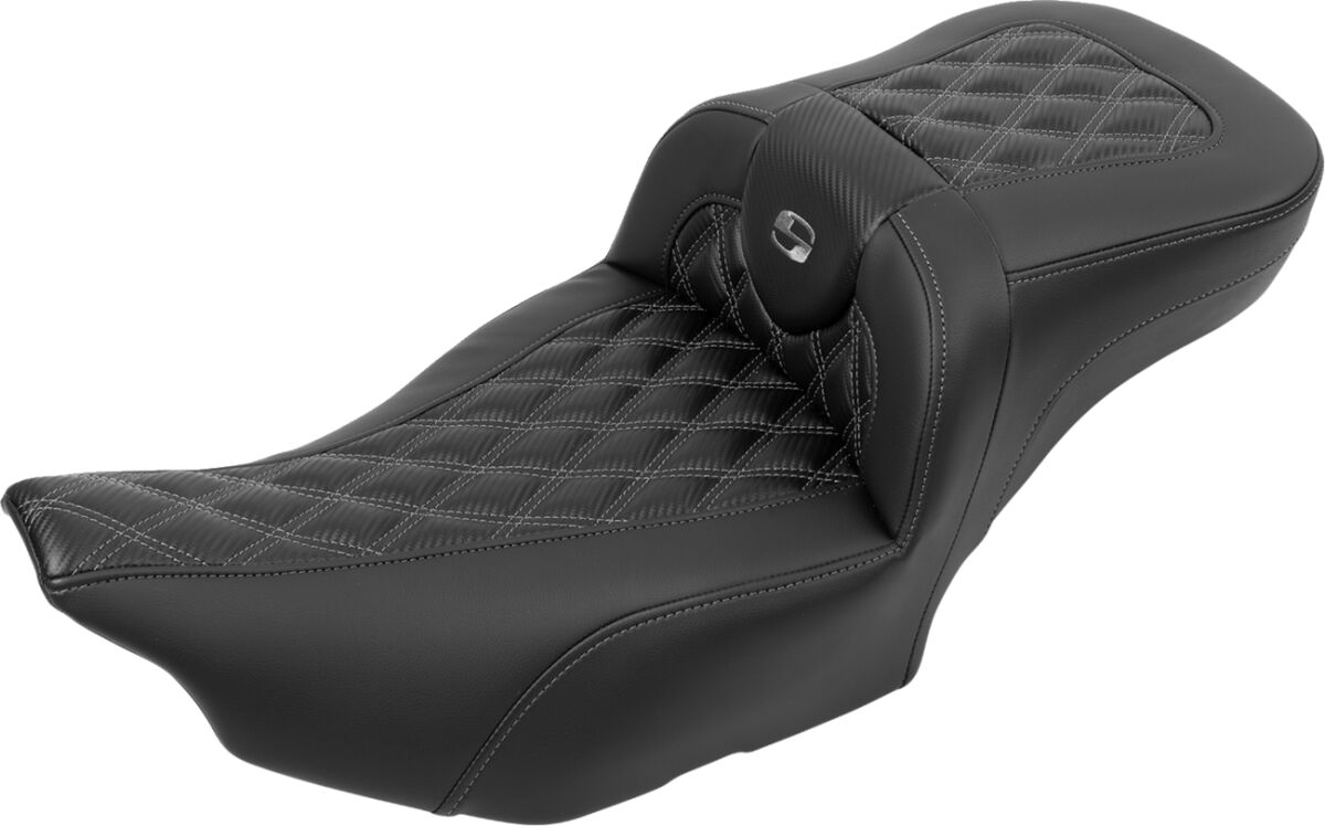 RoadSofa™ Seat - with Backrest - Carbon Fiber - Gray Stitch - Extended - Bild 3