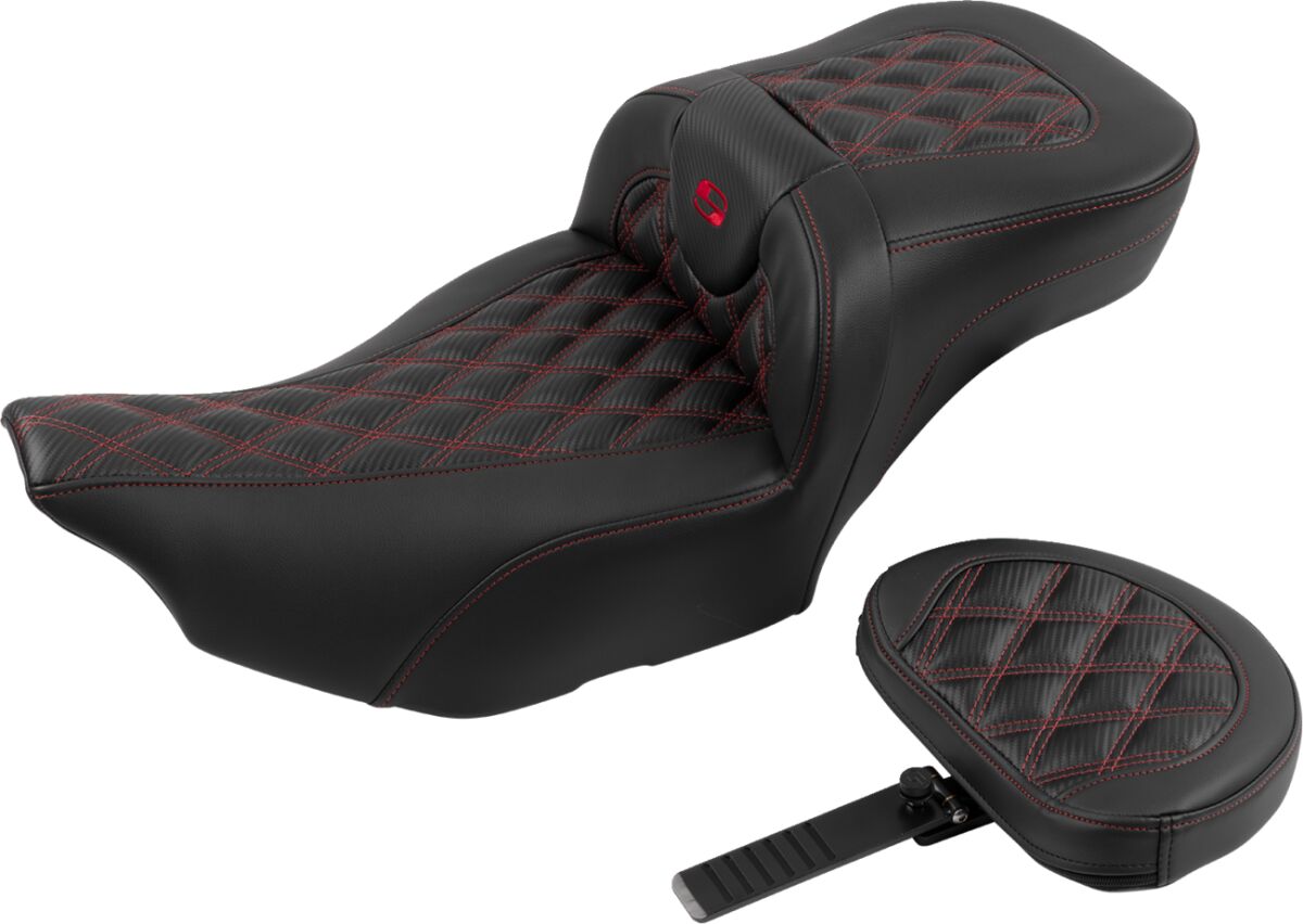 RoadSofa™ Seat - with Backrest - Carbon Fiber - Red Stitch - Extended - Bild 2