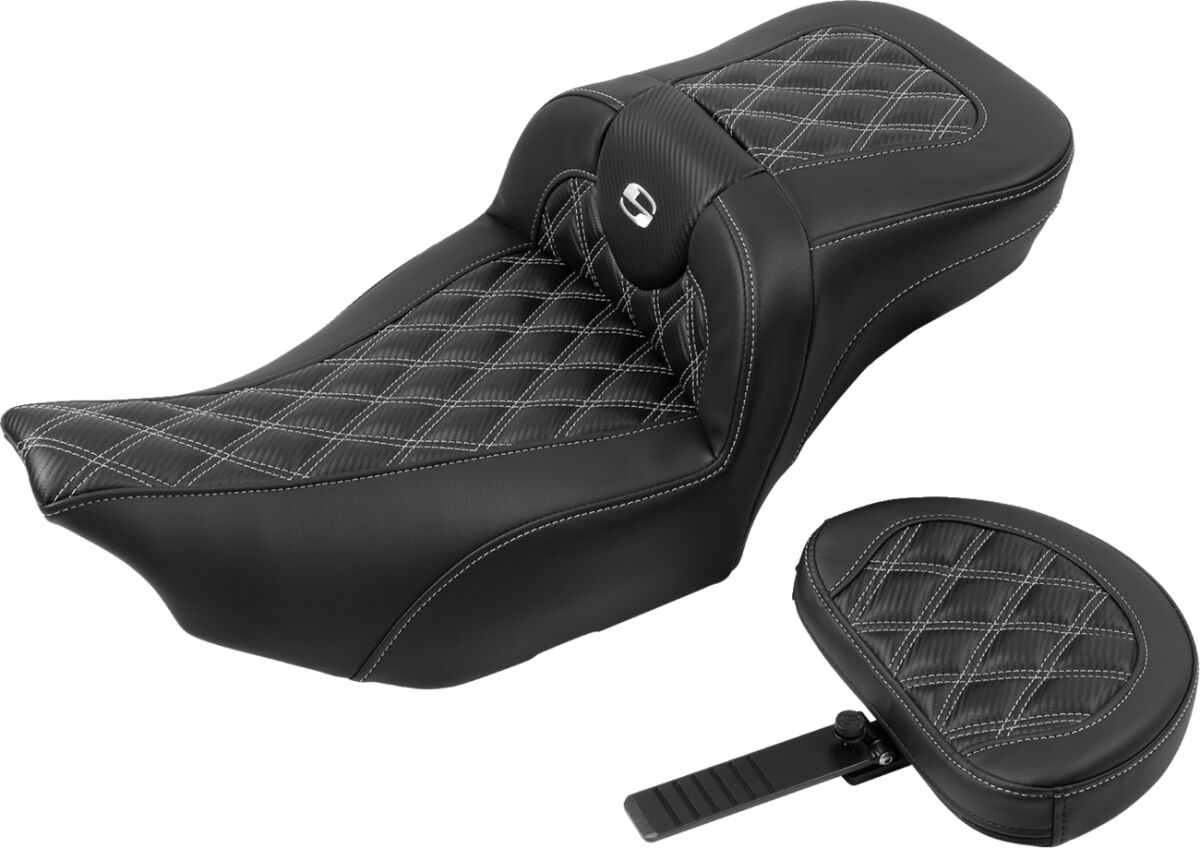 RoadSofa™ Seat - with Backrest - Carbon Fiber - Silver Stitch - Extended - Bild 2
