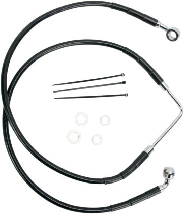 FRONT BRAKE LINE BLACK VINYL COATED STAINLESS STEEL