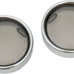 DEUCE-STYLE TURN SIGNAL DEEP-DISH LENS W/ CHROME TRIM RING SMOKE