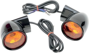 FRONT LED TURN SIGNAL BLACK W/ ORANGE LENS