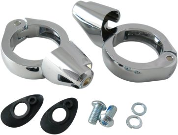 TURN SIGNAL FORK CLAMPS 49MM CHROME