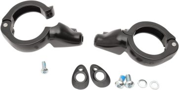 TURN SIGNAL FORK CLAMPS 49MM BLACK