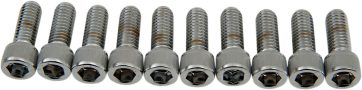SOCKET-HEAD BOLT 3/8-16X1 KNURLED CHROME