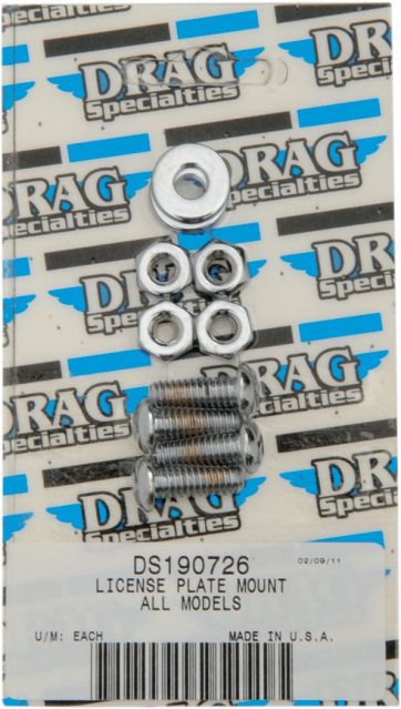CHROME SOCKET-HEAD LICENSE PLATE MOUNT BOLT KIT KNURLED