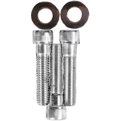 CHROME SOCKET-HEAD NARROW GLIDE TRIPLE TREE PINCH BOLT KIT KNURLED